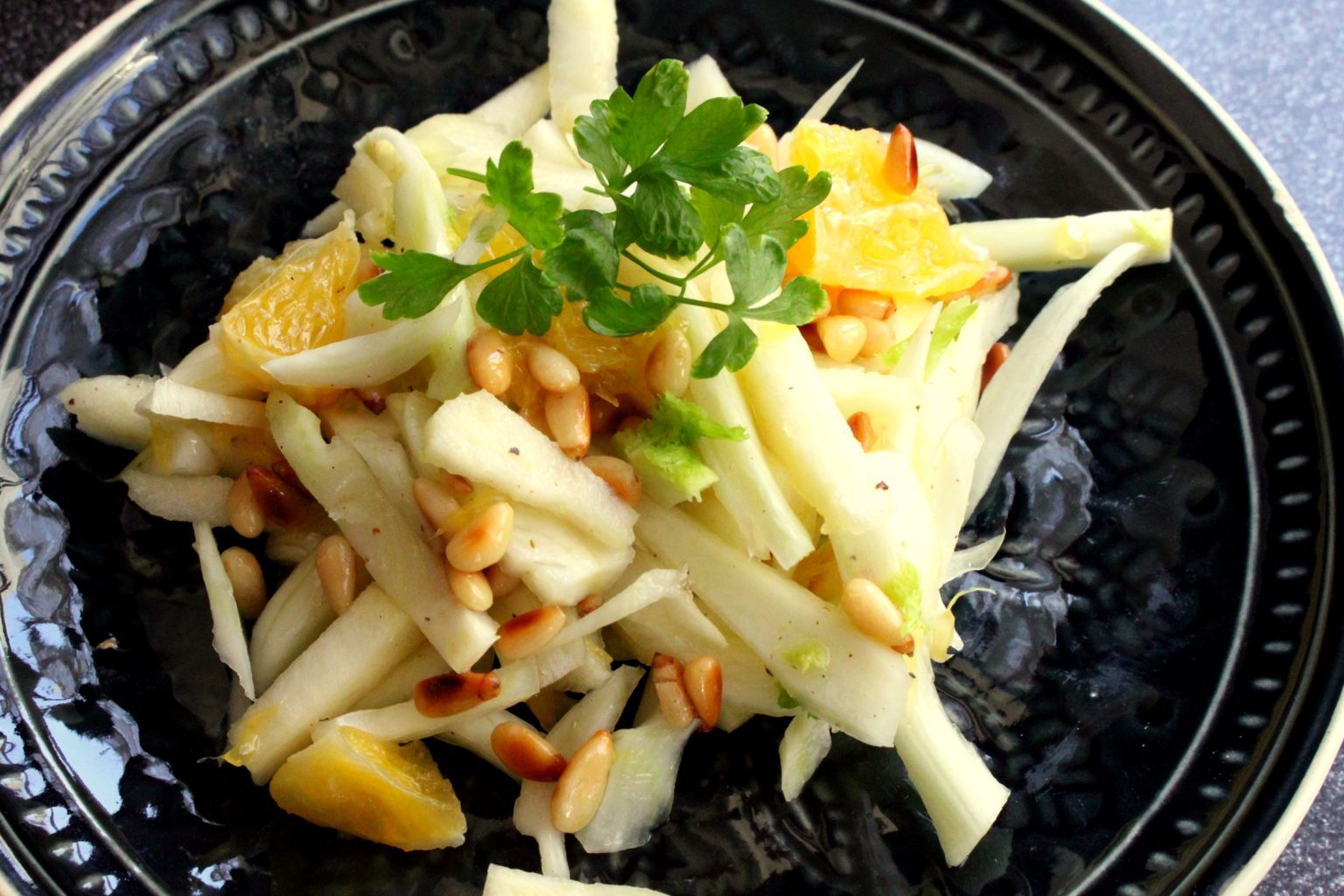 Fenchel, Apfel und Orangen Salat