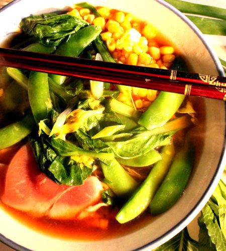Chinesische Nudelsuppe, schnell gemacht – Chinese Noodle Soup, quickly cooked