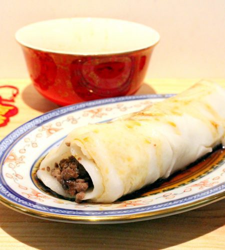 Homemade Cheung Fun – Meat Filled Steamed Rice Noodle Rolls