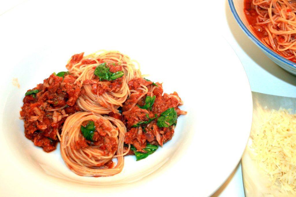 Thunfisch Spaghettini mit Rucola