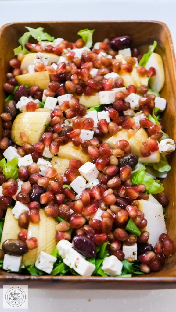 Nashi Birnen und Granatapfel Salat