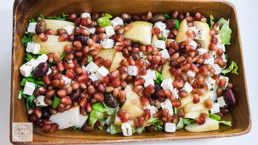 Nashi Birnen und Granatapfel Salat 
