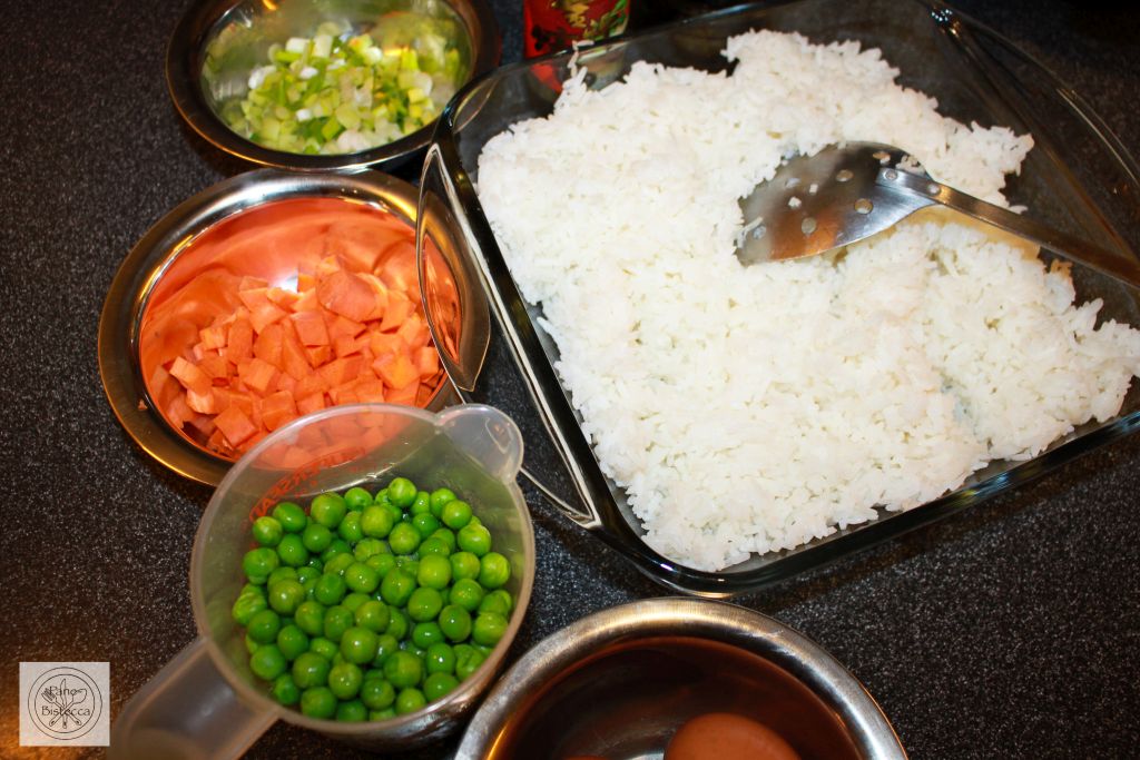 prepare all ingredients of your chinese fried rice