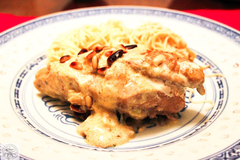Creamy Chicken Breasts on thin Noodles