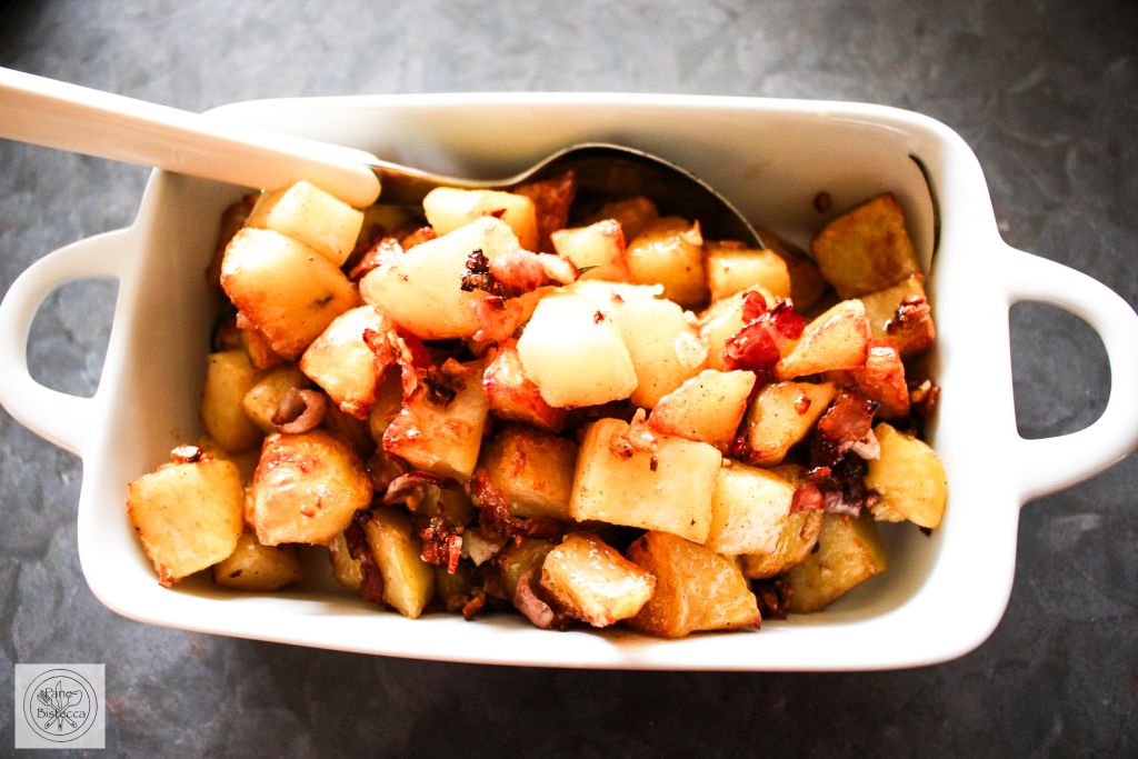 Honig und Speck Kartoffeln