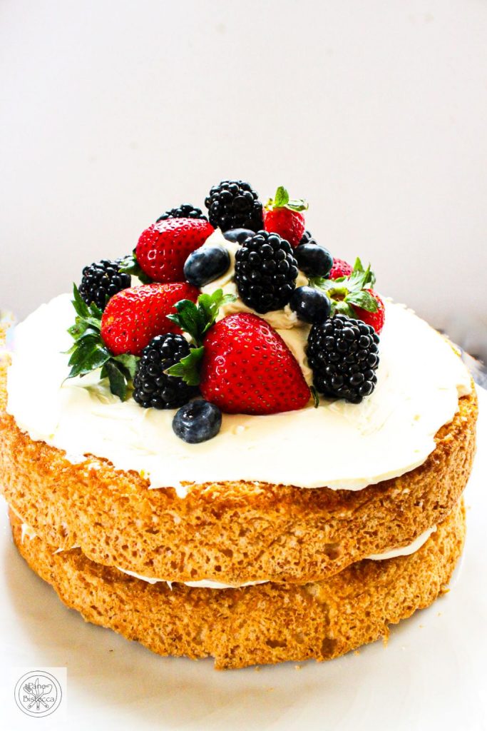 Coconut Baiser Cake with Berries