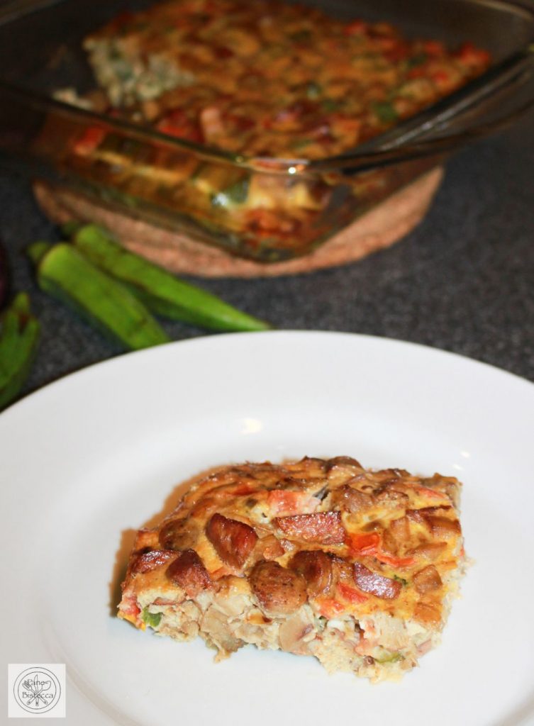 Frittata mit Gemüse und Würstchen