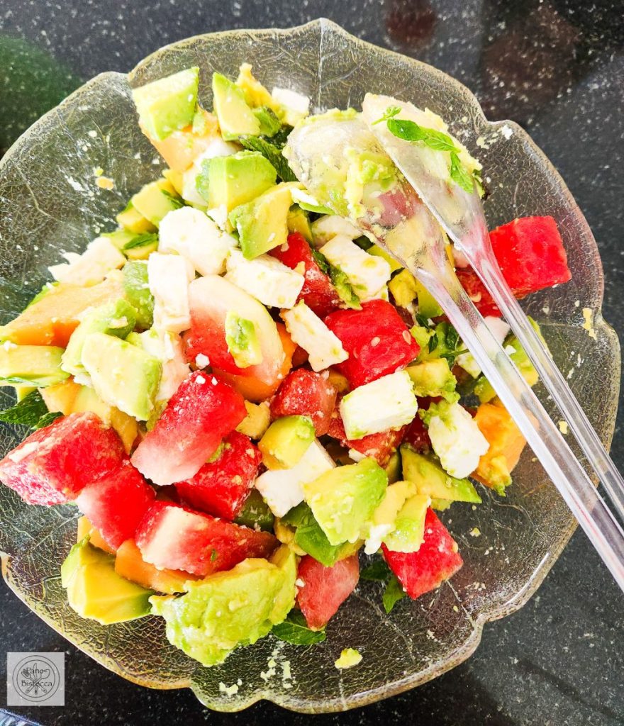 Melonen-Avocado Salat mit Feta