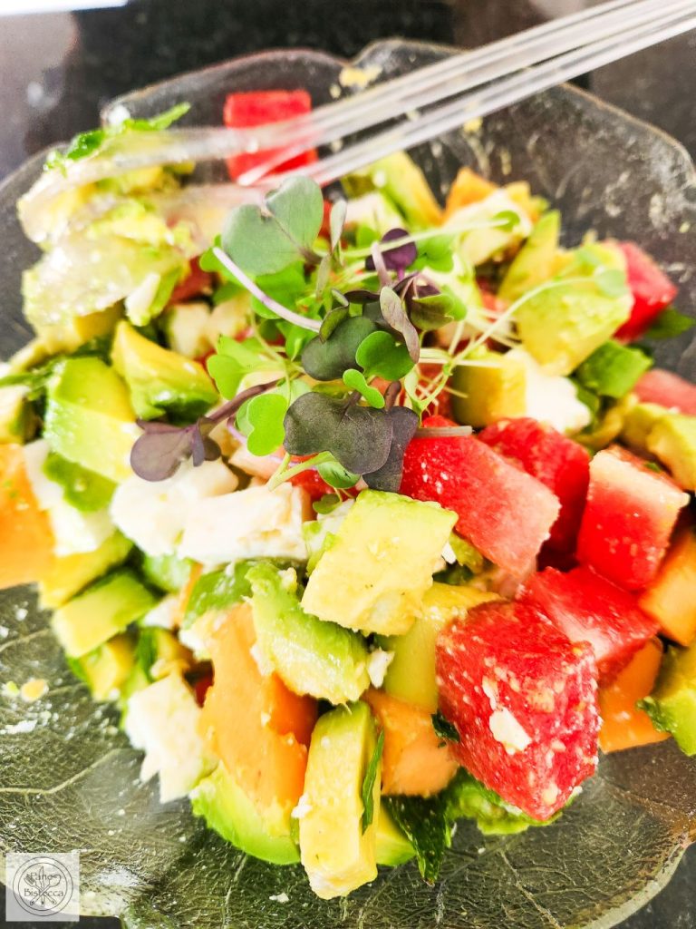 Melonen-Avocado Salat mit Feta