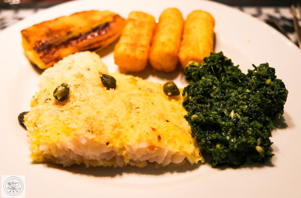 Seezungen Filet mit Spinat und Kroketten