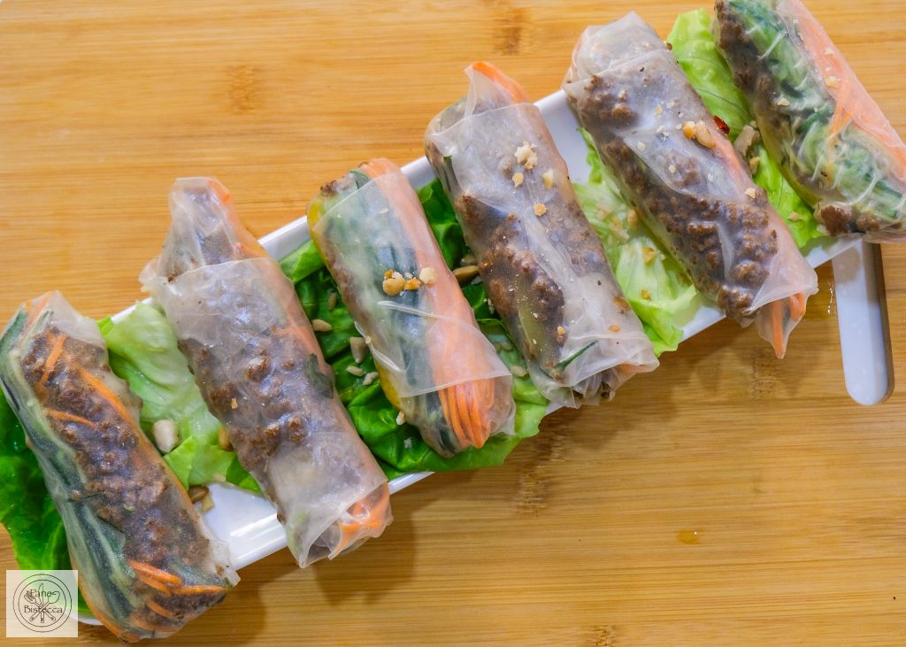 Thai Rindfleisch und Basilikum Frühlingsrollen