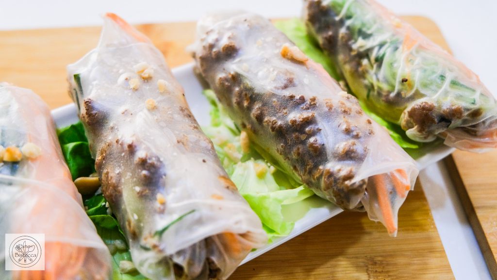 Thai Rindfleisch und Basilikum Frühlingsrollen