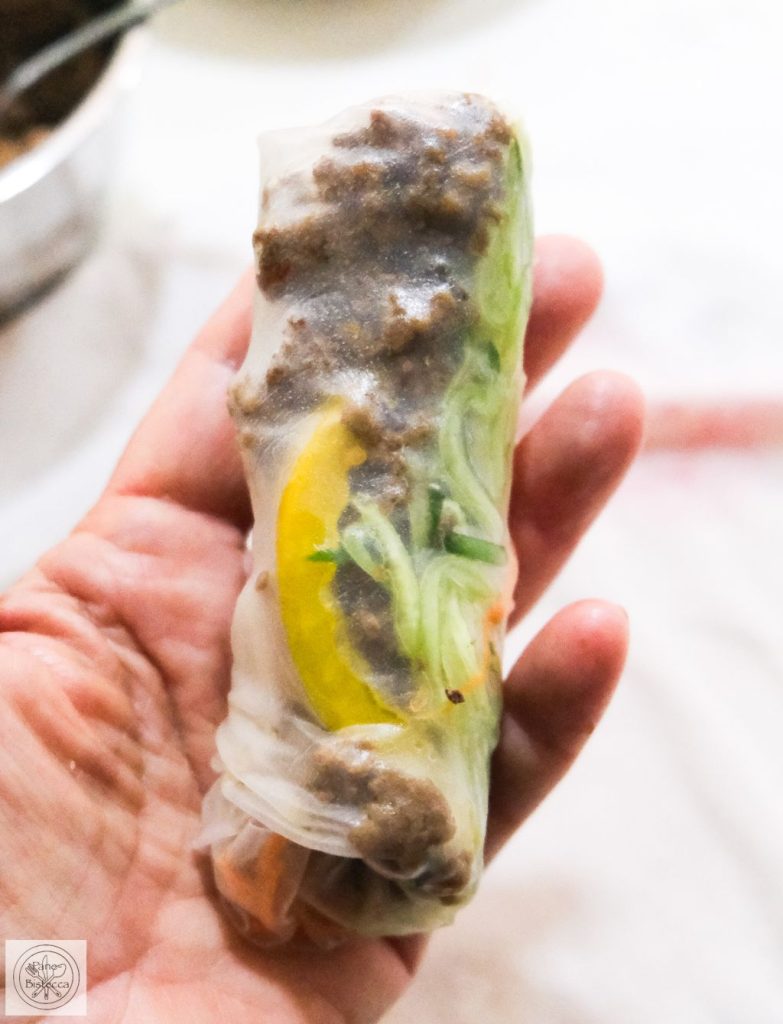 Thai Rindfleisch und Basilikum Frühlingsrollen