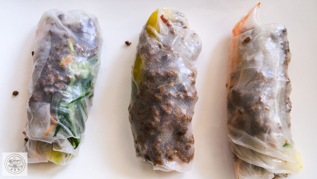 Thai Rindfleisch und Basilikum Frühlingsrollen