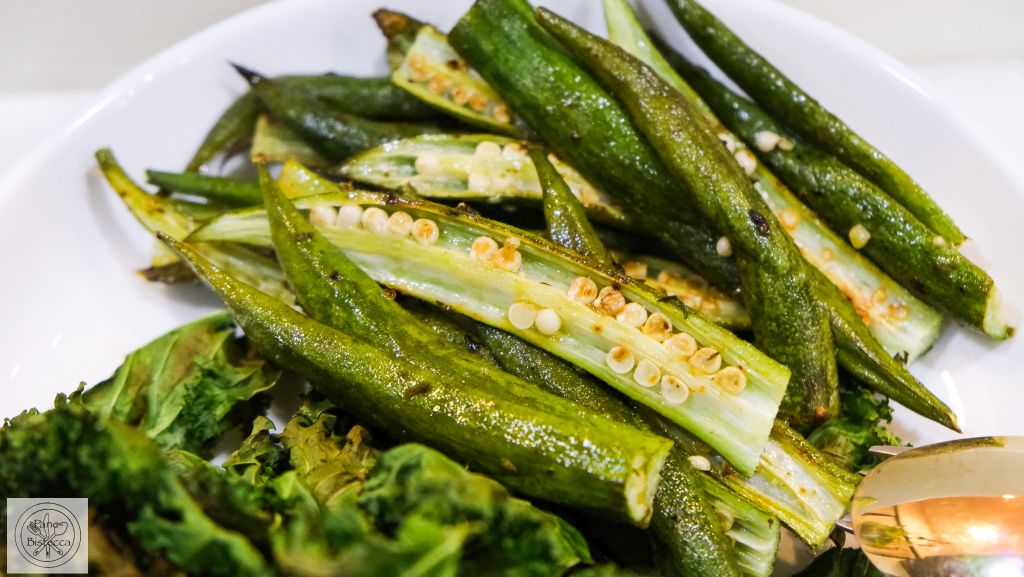Cremiges Schweinefleisch Geschnetzeltes mit Okra