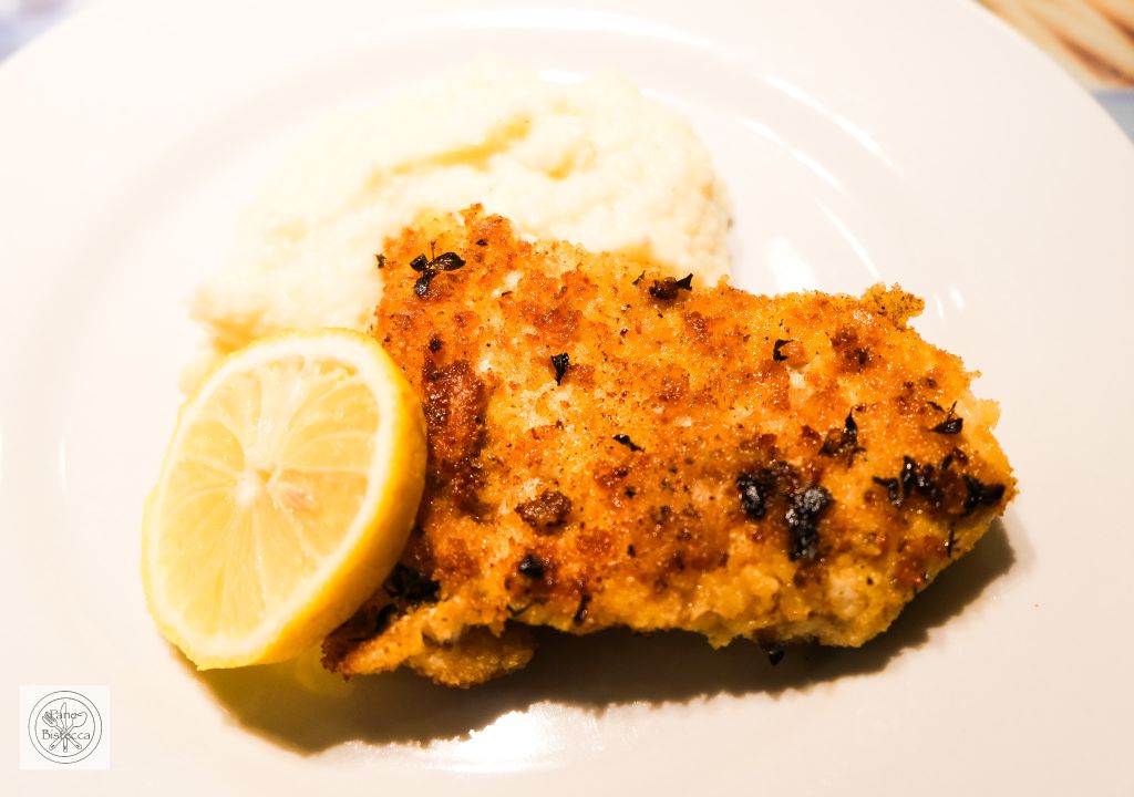 Hühnerschnitzel mit Blumenkohl-Kartoffelbrei