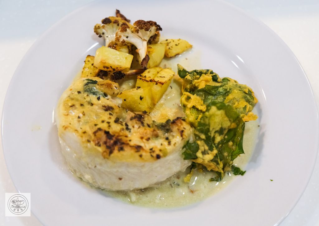 Seezungenfilets Rouladen mit Spinat und Palak Patta Chaat