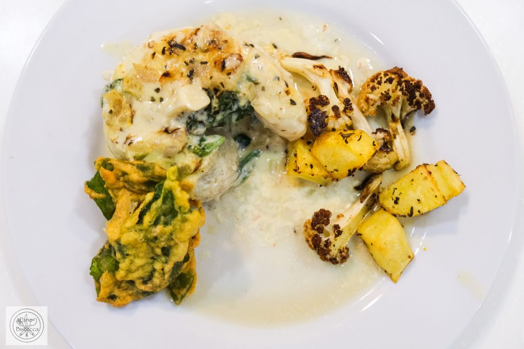 Seezungenfilets Rouladen mit Spinat und Palak Patta Chaat