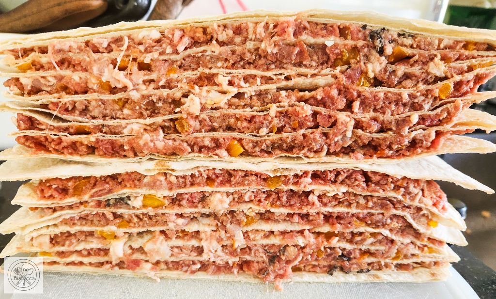 Hackfleisch Spiesse mit Tortilla